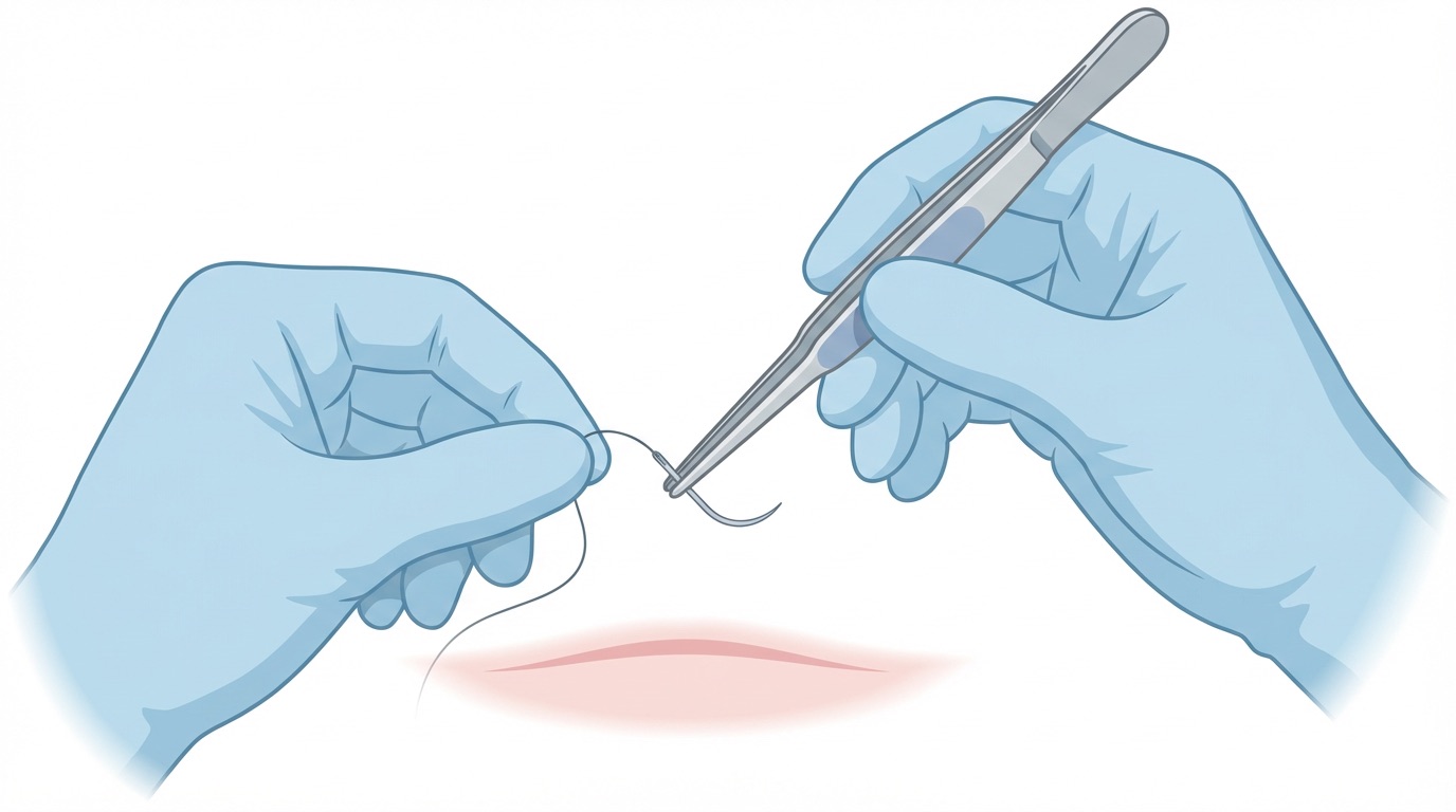 Illustration — editorial still life of fine reconstructive surgical instruments